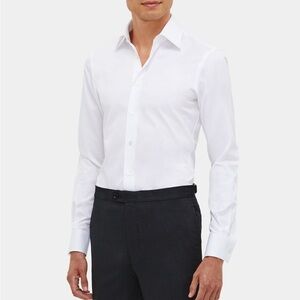 New 3pcs. Enzo costum Men’s Long Sleeve bottom down shirt white size S/M